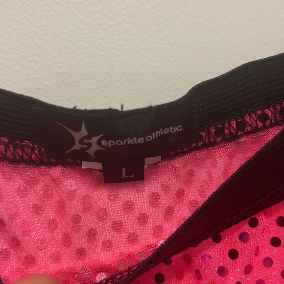 Sparkle athletic running skirt. Hot pink with sparkles. Size L - Picture 2 of 5